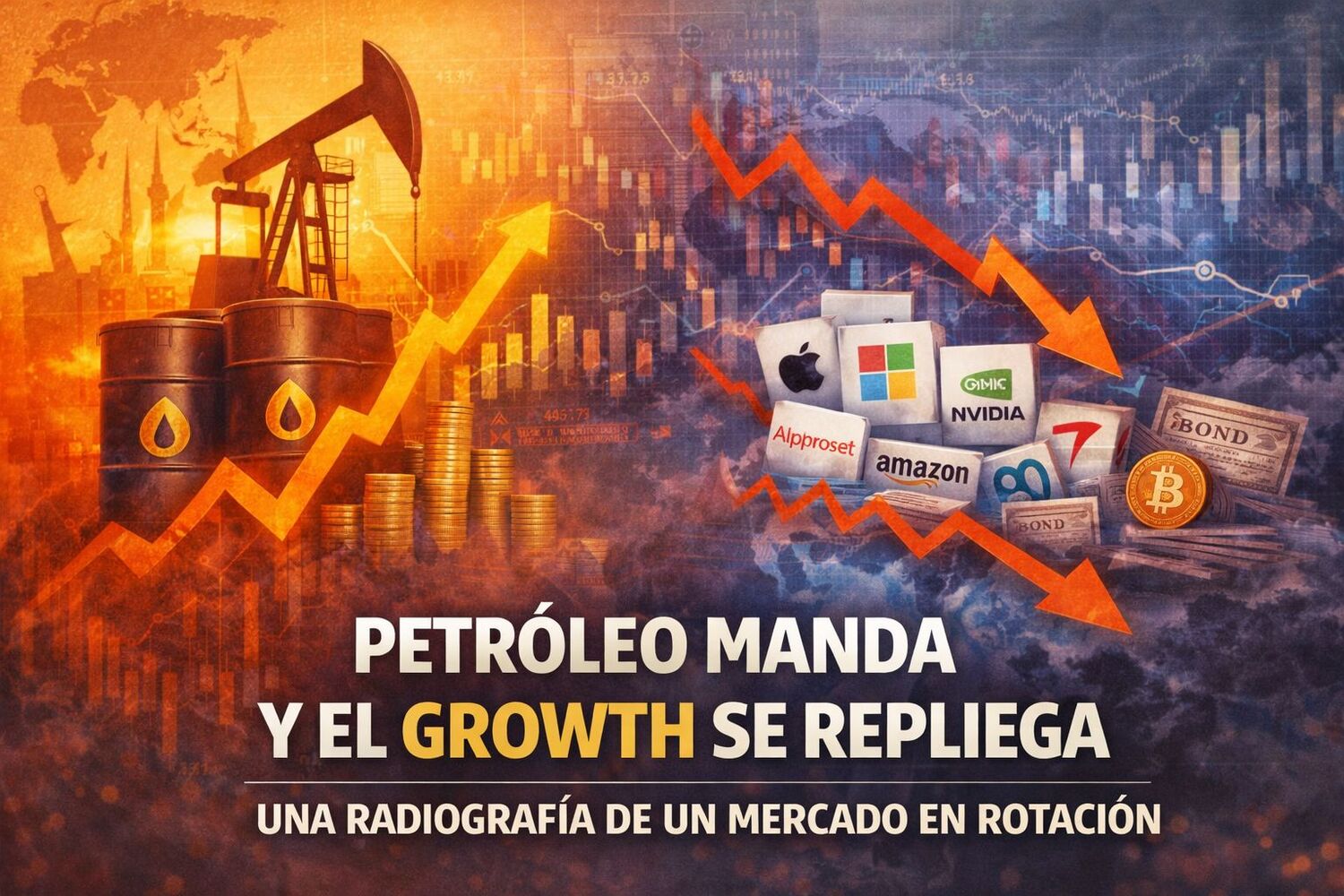 Petróleo manda y el growth se repliega, una radiografía de un mercado en rotación