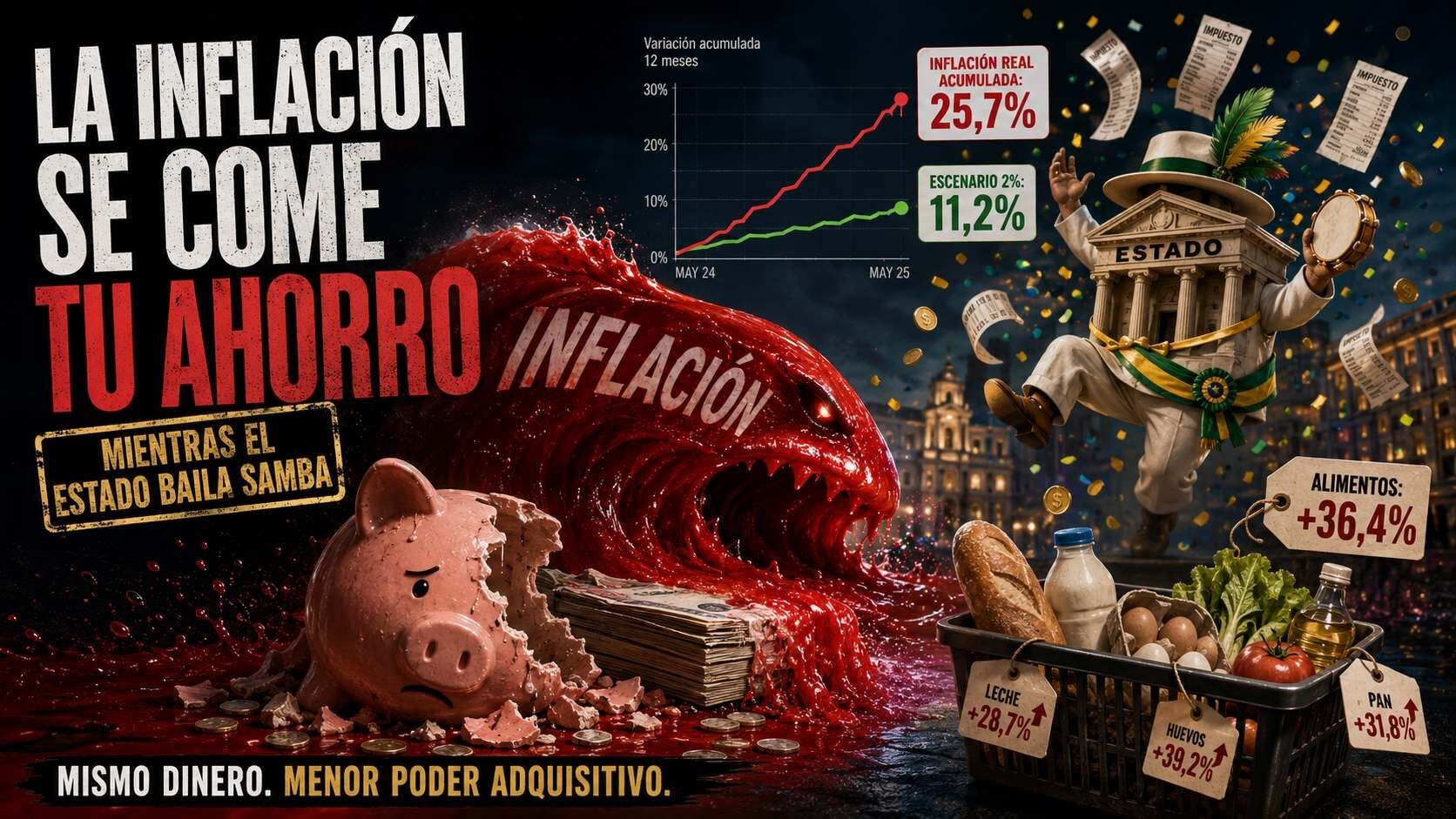 La inflación se come tu ahorro mientras el Estado baila samba